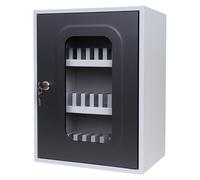 METALPLUS - 5570-30VGRIGIO - Cassetta portacellulare con anta trasparente - 30 posti - 30 x 23 x 40cm - grigio - Metalplus - 104012 - Conf. da 1 Pz. - 5570-30VGRIGIO