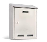 METALPLUS Cassetta Postale Esterna in Acciaio Inox 27,5x35x12 cm Argento A Parete