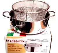 Metalsomma Pentola Friggitrice con Cestello 24 cm in Acciaio Inox
