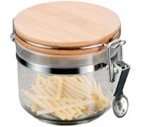 Metaltex 187100010 - Barattolo con Coperchio in bambù, 0,4 l