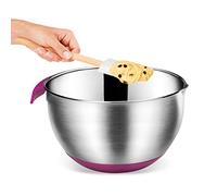 Metaltex 23514810080 - Ciotola per frullatore da 4,6 l, antiscivolo, in acciaio INOX, argento e rosa, 24 x 24 x 13 cm
