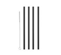 Metaltex 253135002 - Cannucce in plastica, 12 pezzi, colore: Nero