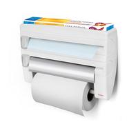 Metaltex 254410 Dispenser portarotolo da cucina Roll-n-Roll 4-in-1, bianco, 39 x 10 x 25 cm.