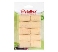 METALTEX 257225 Tappi per Bottiglie, 10 Pezzi, Sughero, Marrone, 5 cm