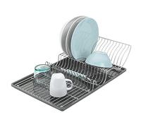 Metaltex 325426039 - Scolapiatti Wingtex con vaschetta raccogligocce, Colore: Argento