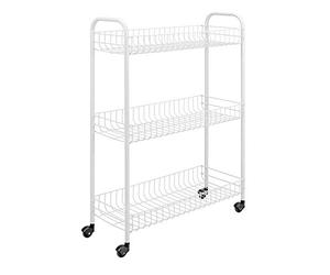 Metaltex 341403 014 Slim Carrellino Multiuso con 3 Ripiani, Colore: Bianco