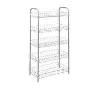 Metaltex 343015039 - Scaffali Multiuso a 5 Piani, 41 x 23 x 86 cm, Colore: Argento
