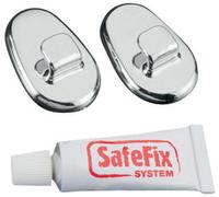 Metaltex 404994010 - Ganci Adesivi cromati Safe Fix, 2 Pezzi