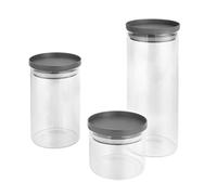 Metaltex Aroma Line - Set di 3 barattoli da 450/1000/1500 ml, robusti, impilabili