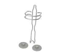 Metaltex Artic cestello Porta asciuga Capelli, Filo Ferro, Grigio Satinato, 10x10x30 cm