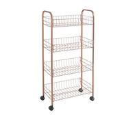 Metaltex Ascona Copper - Scaffaletto a 4 piani con ruote - (344404)