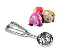 Metaltex Cram Jumbo - Cucchiaio per Gelato e Cibo, in Acciaio Inox, con grilletto a Rilascio Facile, Colore Argento, Misura 6,4 cm, in Acciaio Inox, Monocolore