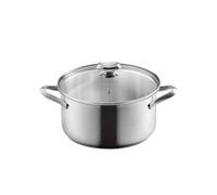 Metaltex ICONA - Casseruola bassa in acciaio inox, 24 cm, 5 l