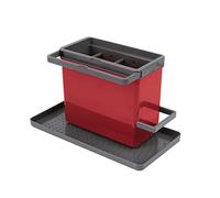 Metaltex Lavandino, plastica -ABS, Rosso/Grigio, 24 x 13 x 14 cm