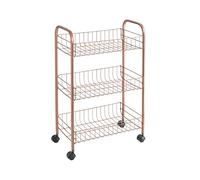 Metaltex Lugano Copper - Scaffaletto a 3 piani con ruote- (344403)