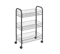 Metaltex Lugano Lava Carrello da Cucina, Nero, 3 Piani