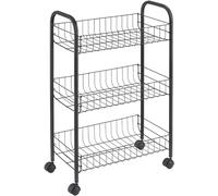 Metaltex Lugano Lava Carrello da Cucina, Nero, 3 Piani