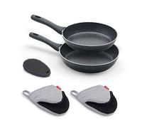 Metaltex NATIVA - Set di 2 padelle in alluminio forgiato (20 + 24 cm) + accessori, Full Induction adatto per tutti i tipi di fornelli