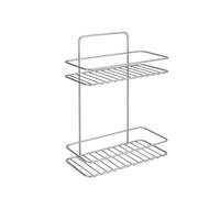 Metaltex Reflex Cestello Rettangolare a 2 Piani, Filo Ferro, Grigio Metallizzato, 26x13x35