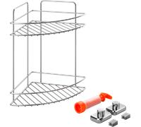 Metaltex reflex luxy vacuumfix scaffale angolare a 2 ripiani