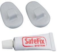 Metaltex SafeFix - Set di 2 ganci in plastica con colla