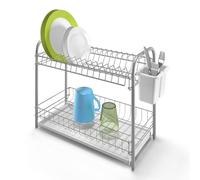 Metaltex Scolapasta Double Tex con Vassoio e portaposate, Metallo, Bianco, 45x23x37