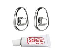 Metaltex serie Orbit - Set 2 ganci cromati SAFE-FIX + colla - (403740)