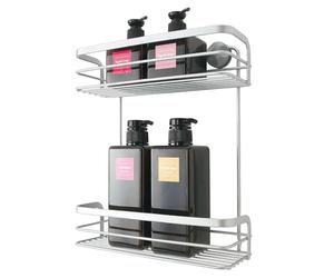 Metaltex serie VIva! - Mensola rettangolare 2 ripiani per bagno - (404814)