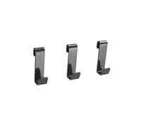 Metaltex - Set di 3 Ganci per griglia da Parete, 1,5 x 2,5 x 5,5 cm, Colore: Nero