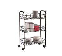 E_0002_S7911855 Metaltex Carrello da Cucina Metaltex Siena Nero 3 Mensole Filo d