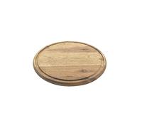 Metaltex Tagliere rotondo in legno di acacia con scanalatura, Ø 24 cm, marrone