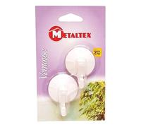 Metaltex Ventouse Gancio Adesivo 2pcs di plastica, Multicolore, 5 cm