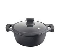 Metaltex XPERT-Cacerola Alta Aluminio Fundido, 30 cm, Antiadherente ILAG 3 Capas, Full Induction válido para Todo Tipo de cocinas, Negro, 30 CMS