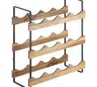 Metaltex york lava portabottiglie a 3 livelli in legno di acacia 39 x 15 x 36 cm