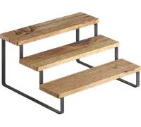 Metaltex york lava portaspezie design a 3 gradini in legno d'acacia 27 x 23 x 13 cm