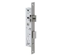 METALUX serie 7/46 - Serratura a incasso reversibile senza torsione testa in acciaio inox interasse 70, cassapanca 46 x 180 mm, catenaccio allungato per porta in PVC o porta metallica