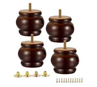 Metany 4 gambe per mobili in legno da 6,5 cm, con bullone, gambe per divano, gambe di ricambio per panca per pianoforte, tavolino da caffè (forma anterna noce)
