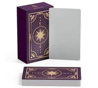 Metaphoracle Create Your Own Oracle Cards - Tarocchi vuoti fai da te - Mazzo di 80 carte Oracle vuote con design celeste in lamina d'oro - Dimensioni standard dei tarocchi 12,1 x 7 cm (viola)