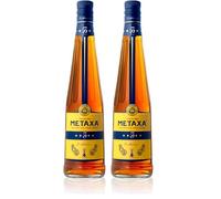 Metaxa 5 stelle 70 istillato con raffinate note di fiori d'arancio e albicocca. 38% Vol. (Confezione da 2)