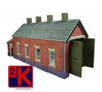 Metcalfe PO331 Singolo Pista Rosso Mattone Motore Capanno Taglio Scheda Kit 00