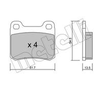 Pastiglie freno 22-0092-0 METELLI per MERCEDES-BENZ 190