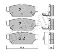 METELLI 22-0396-0 Kit pastiglie freni Posteriore per MITSUBISHI CARISMA (DA)