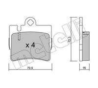 METELLI 22-0597-0 Kit pastiglie freni Posteriore