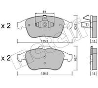 METELLI 22-0803-0 Kit pastiglie freni Anteriore per RENAULT LAGUNA III (BT0/1)