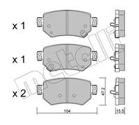 METELLI 22-1159-0 Kit pastiglie freni Posteriore per MAZDA 6 Limousine (GJ, GL)