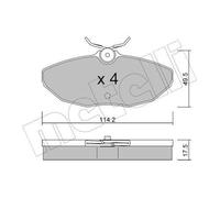 METELLI 22-1190-0 Kit pastiglie freni Posteriore per JAGUAR S-Type (X200)