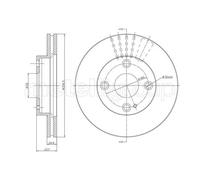 METELLI 2x Disco Freni Anteriore Ø235 MM Ventilato Verniciato per Mazda 323 F Bj