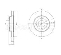 METELLI 2x Disco Freni Anteriore Ø238 MM Ventilato Laccato per Nissan Micra III