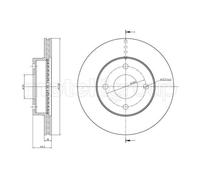 METELLI 2x Disco Freni Anteriore Ø238 MM Ventilato per Nissan Micra II K11 1.0i