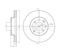 METELLI 2x Disco Freni Anteriore Ø240 MM Ventilato per Honda Ej